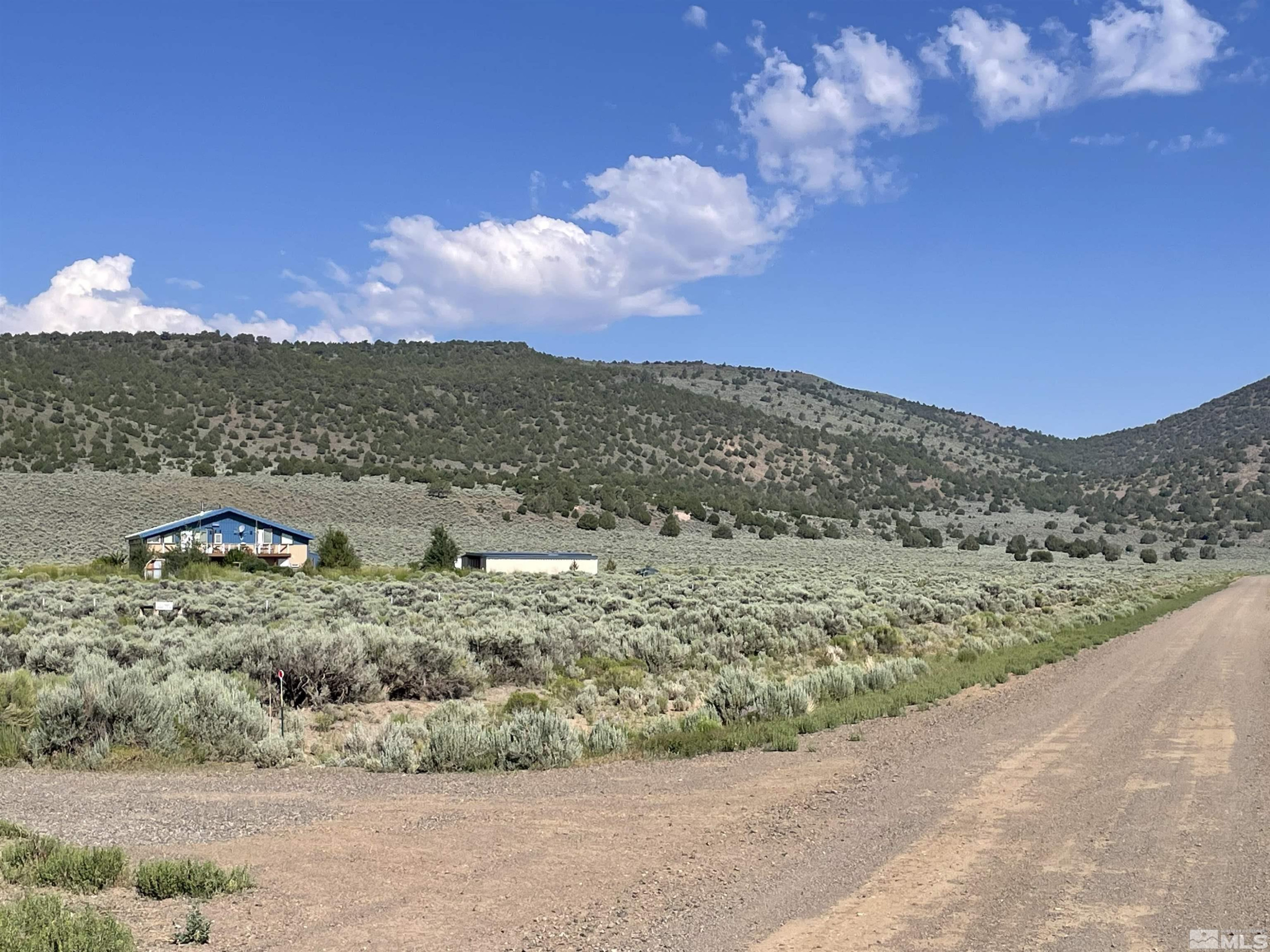 93205 State Route 34 Gerlach, NV 89412 - Photo 8 of 70 a view of a dry yard with mountains in the background