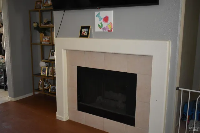 a close view of a utility room with washer and dryer