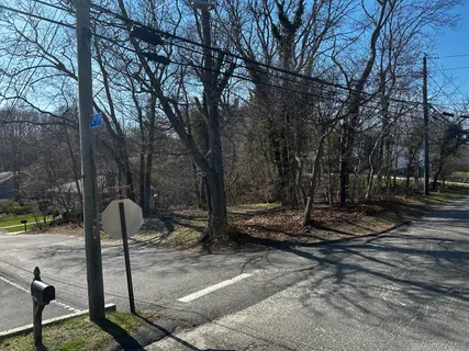 a backyard of a house with lots of trees