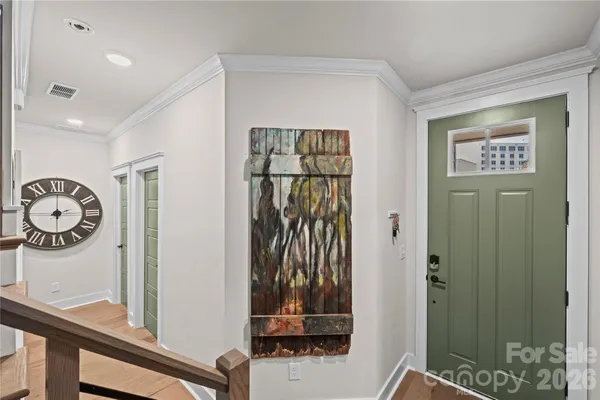 a view of a hallway with elevator