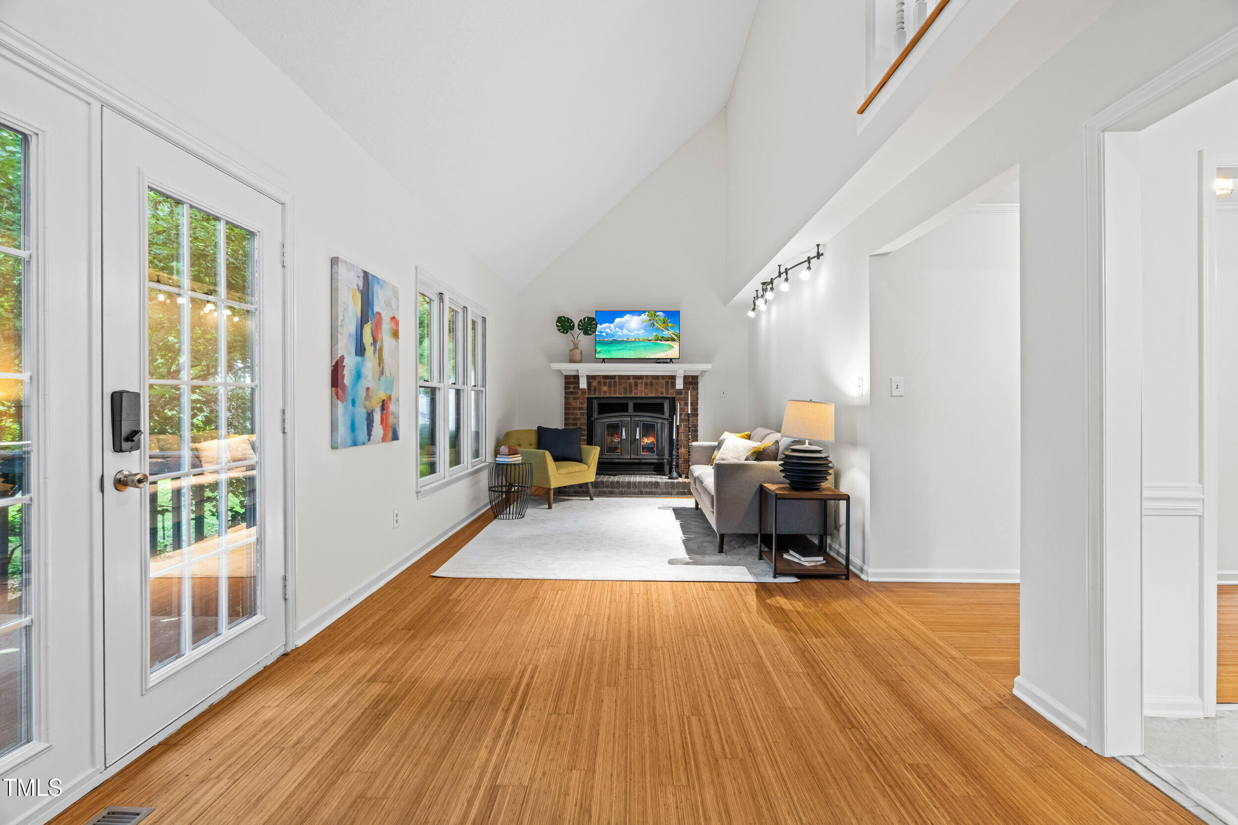 105 Firewood Circle Raleigh, NC 27607 - Photo 18 of 50 a living room with furniture and a fireplace