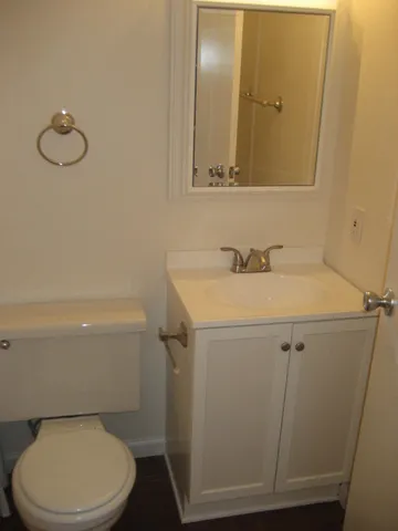 a view of a room with racks on the wall