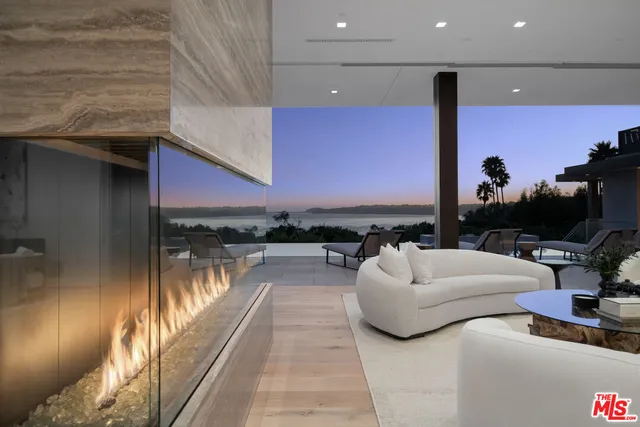 a view of a patio with couches and table and chairs and potted plants