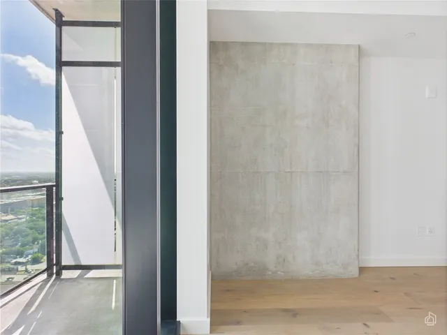 a view of a glass door