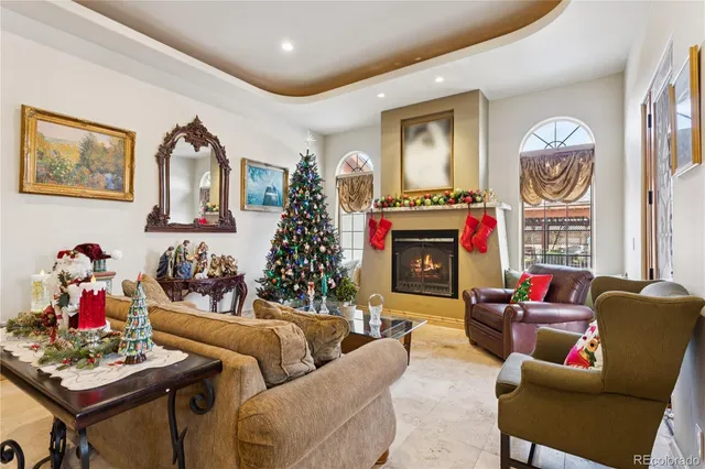 a living room with furniture flower pot and a fireplace
