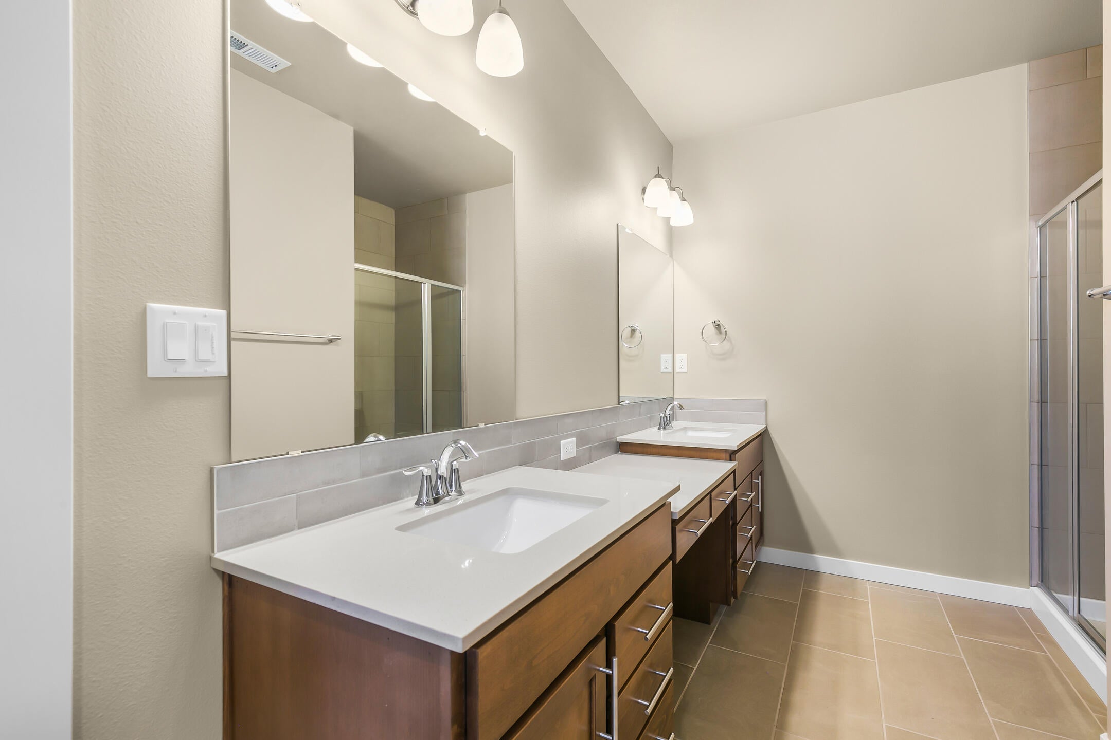 17144 Downey Road Bend, OR 97707 - Photo 34 of 41 Dual vanities and walk in tile shower