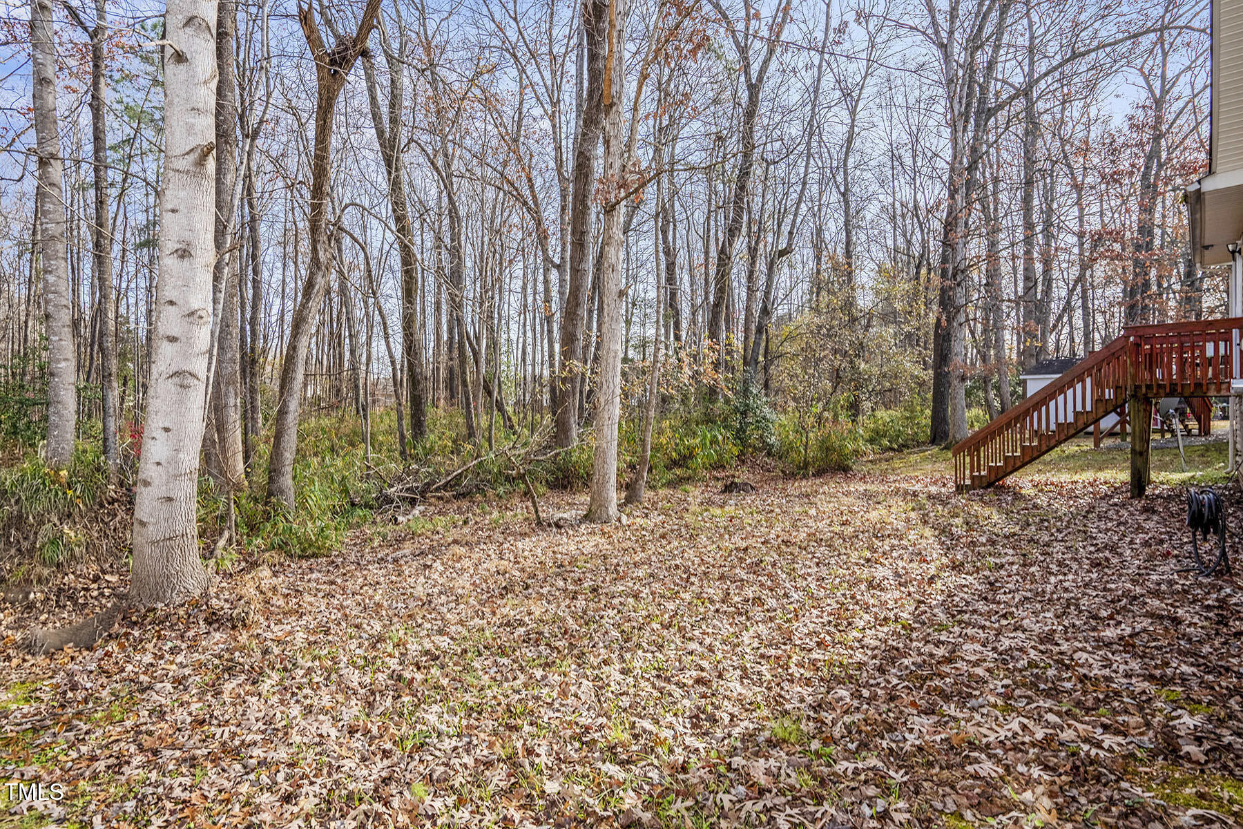 1506 Poplar Ridge Road Fuquay-Varina, NC 27526 - Photo 27 of 29 a backyard of a house with lots of green space