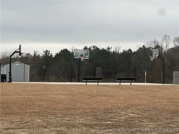a view of a deck with a large window