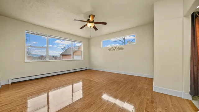 an empty room with window