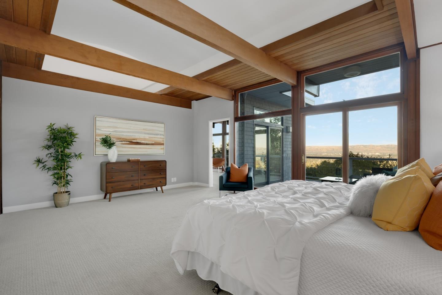 21221 Canyon View Drive Saratoga, CA 95070 - Photo 27 of 45 a bedroom with bed and a large window