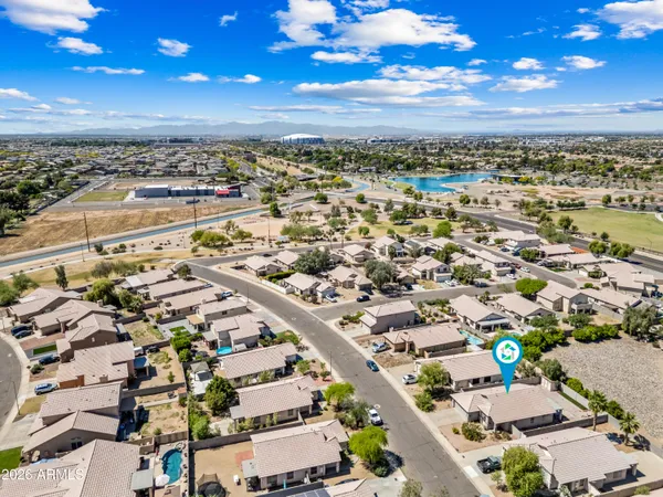 an aerial view of a city