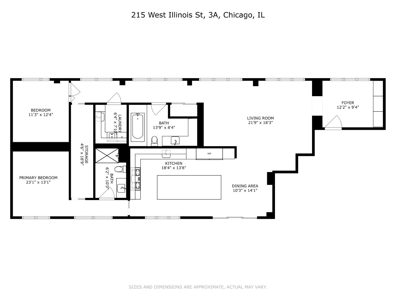 215 West Illinois Street, Unit 3A Chicago, IL 60654 - Photo 18 of 18 a picture of a floor plan