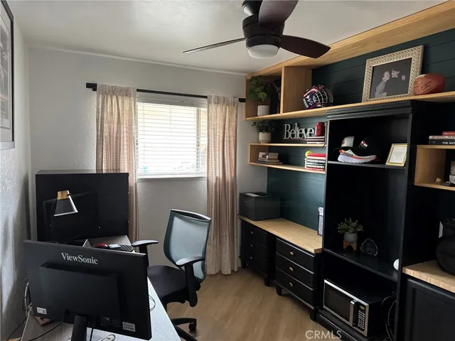 a room with a closet and a chair
