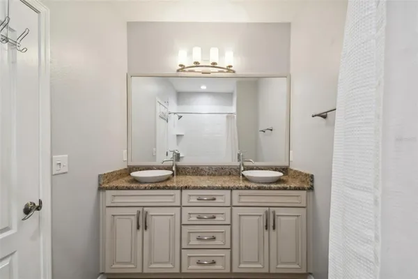 a bathroom with a shower