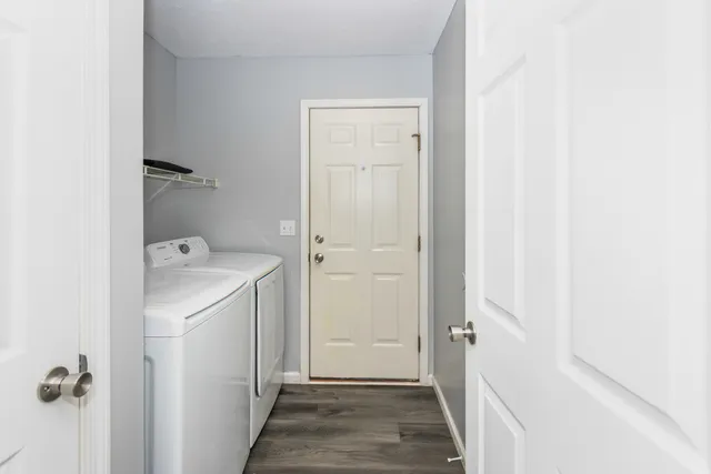 a bathroom with a sink and washing machine