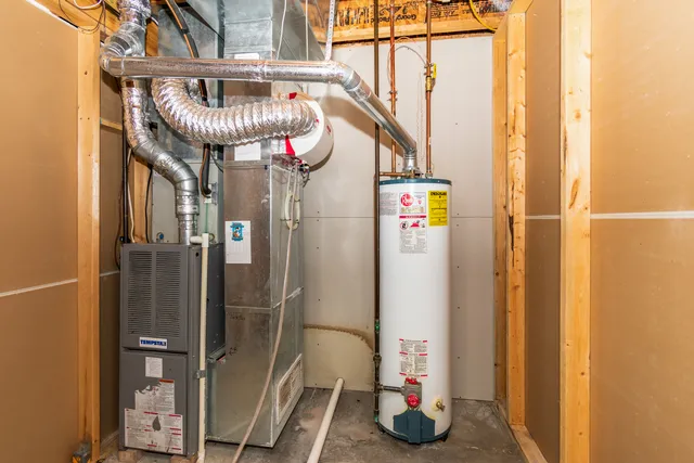 a close view of water heater room