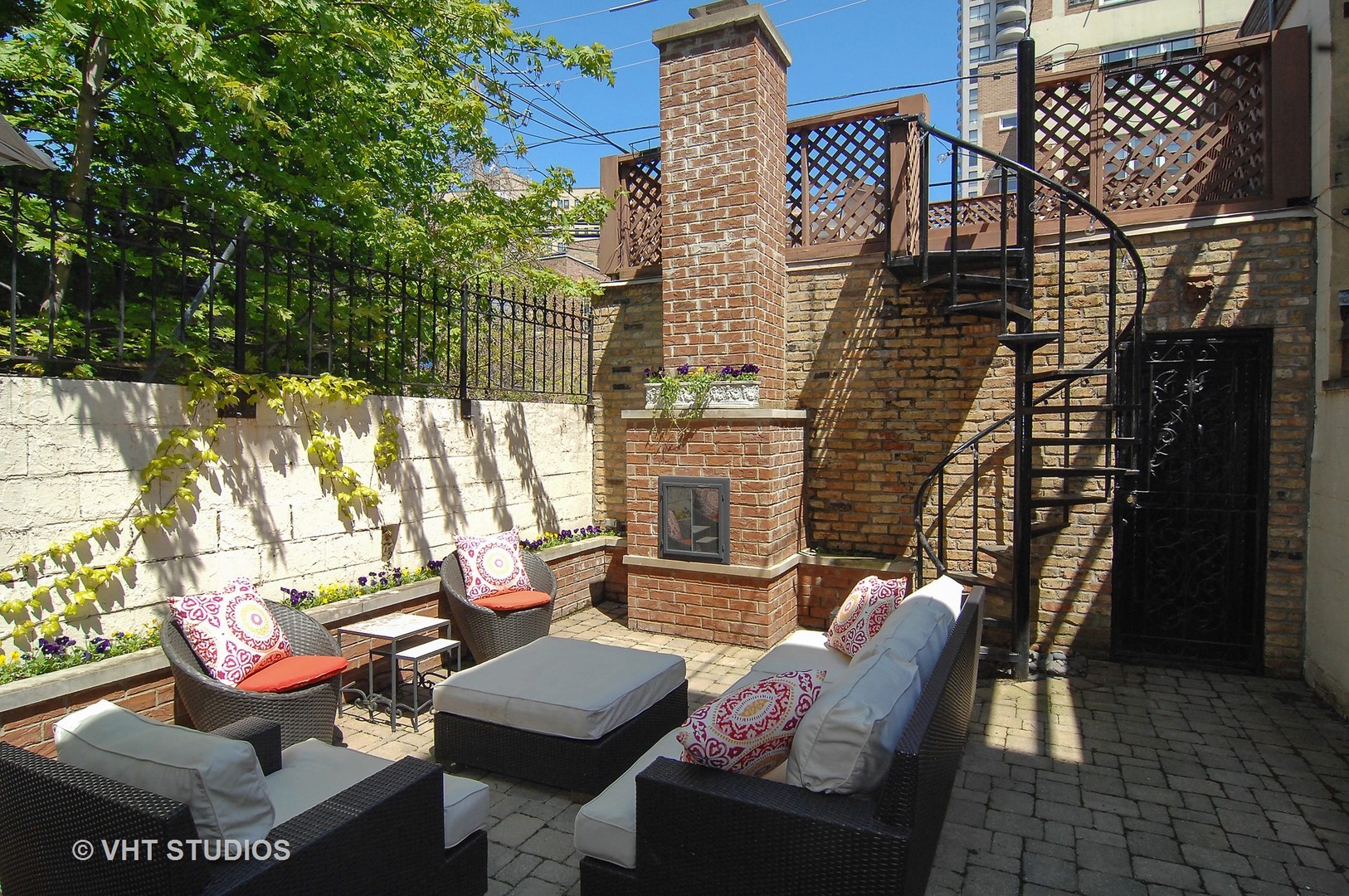 2017 North Sedgwick Street Chicago, IL 60614 - Photo 29 of 30 a view of a patio with couches table and chairs and potted plants