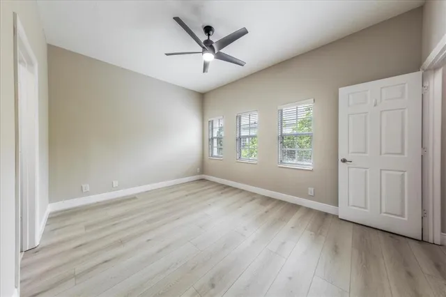 a view of a room with racks on the wall