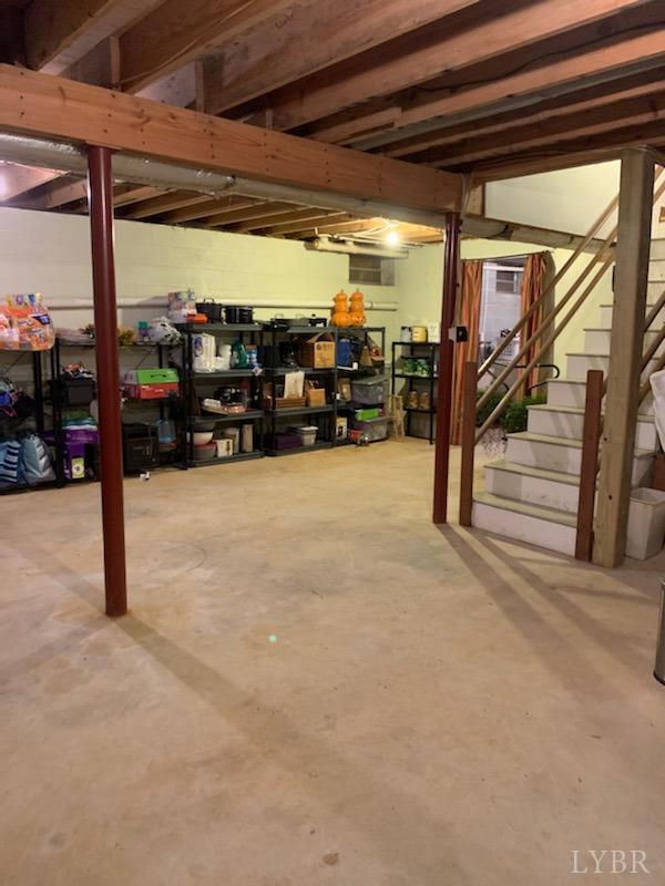 671 Countyline Road Keysville, VA 23947 - Photo 26 of 38 a view of water heater room with stairs