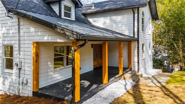 a view of front door of house