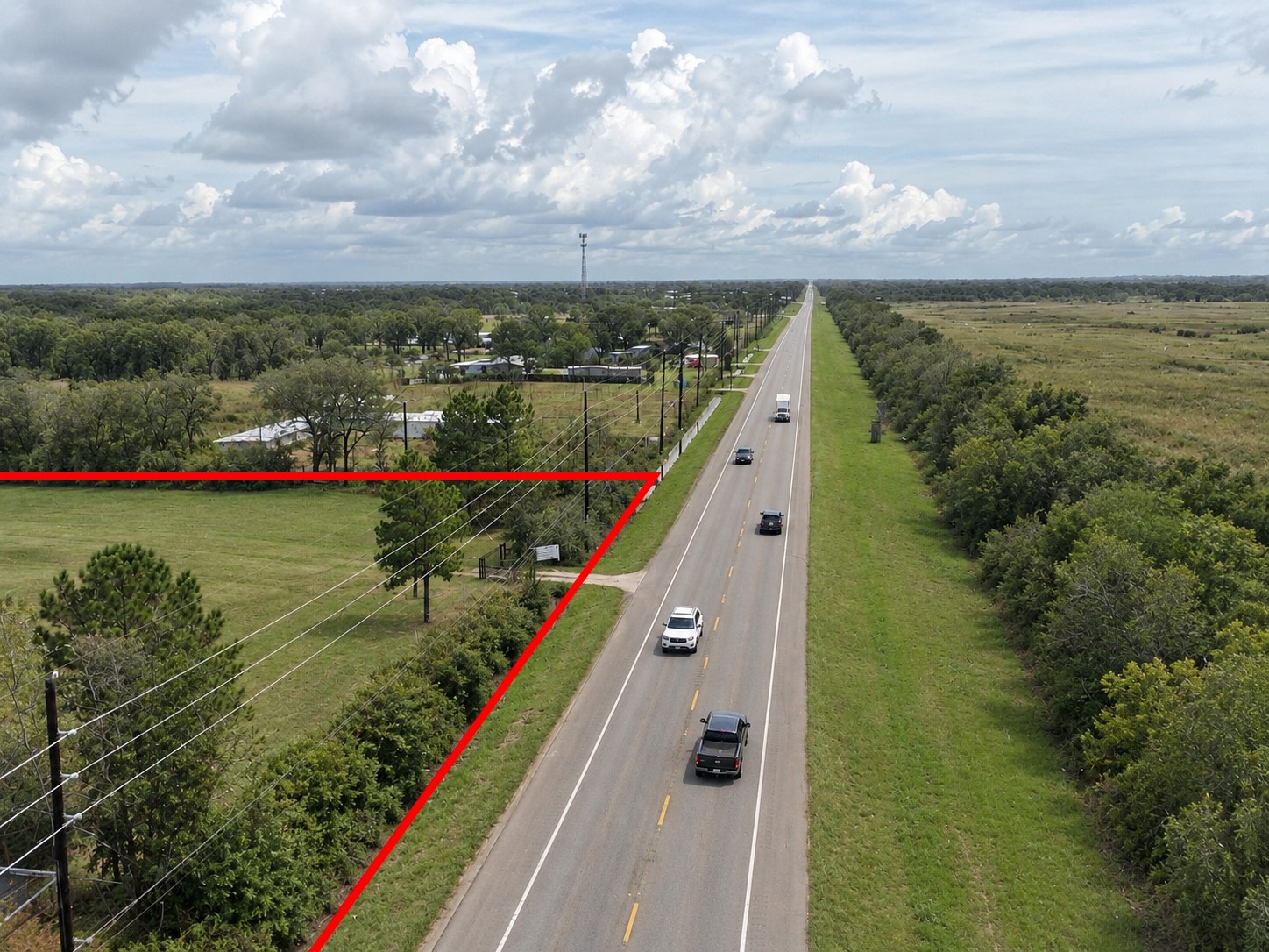 9621 FM 521 Road Rosharon, TX 77583 - Photo 3 of 14 Direct frontage on FM 521 provides excellent visibility and access, positioning this 17.286-acre tract for future commercial or residential development along a growing corridor.