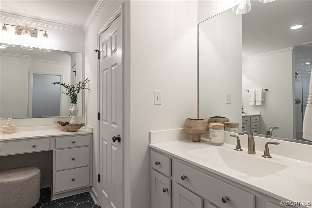 1602 Reed Marsh Place Goochland, VA 23063 - Photo 38 of 41 a bathroom with a sink double vanity granite tub and shower