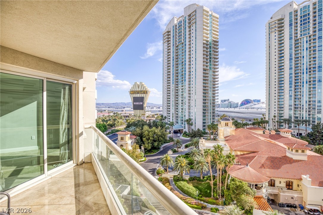 2777 Paradise Road, Unit 901 Las Vegas, NV 89109 - Photo 26 of 27 Balcony featuring incredible Strip, MSGSphere views