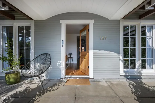 a front view of a house with entryway