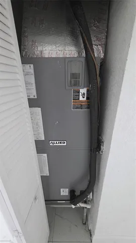 a view of closet with empty racks