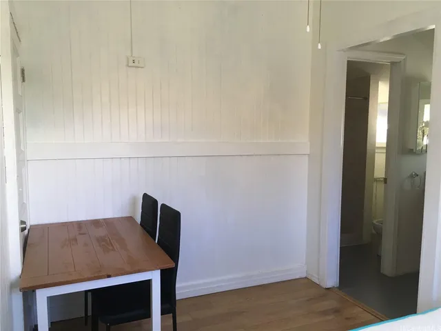 a room with a table and chair