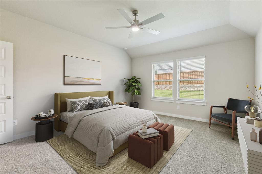 15213 Supreme Street Aledo, TX 76008 - Photo 12 of 32 a bedroom with a bed couches chair and a window