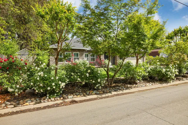 front view of a house with a street