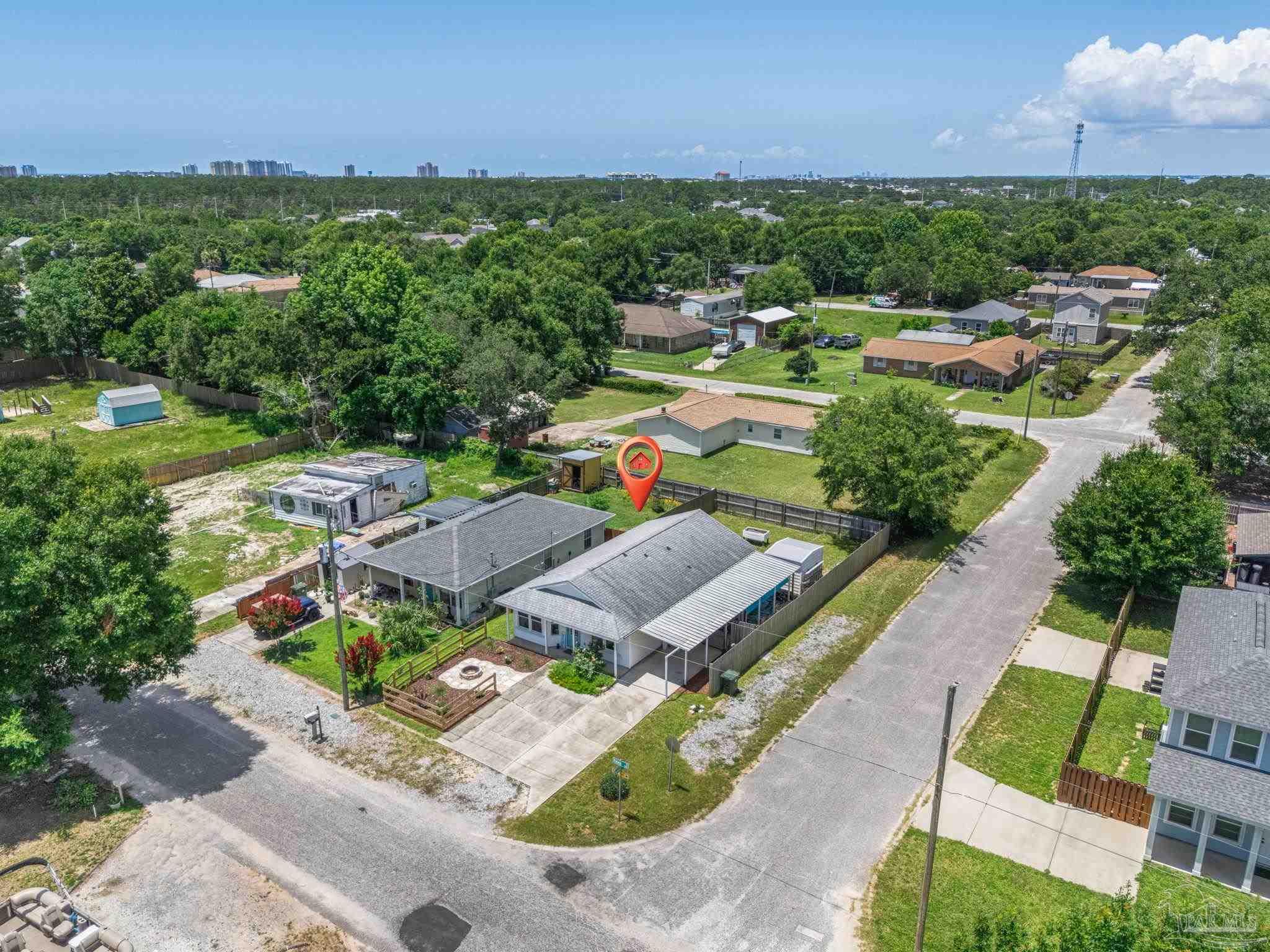 5301 Viking Road Pensacola, FL 32507 - Photo 11 of 35 an aerial view of a house with a garden