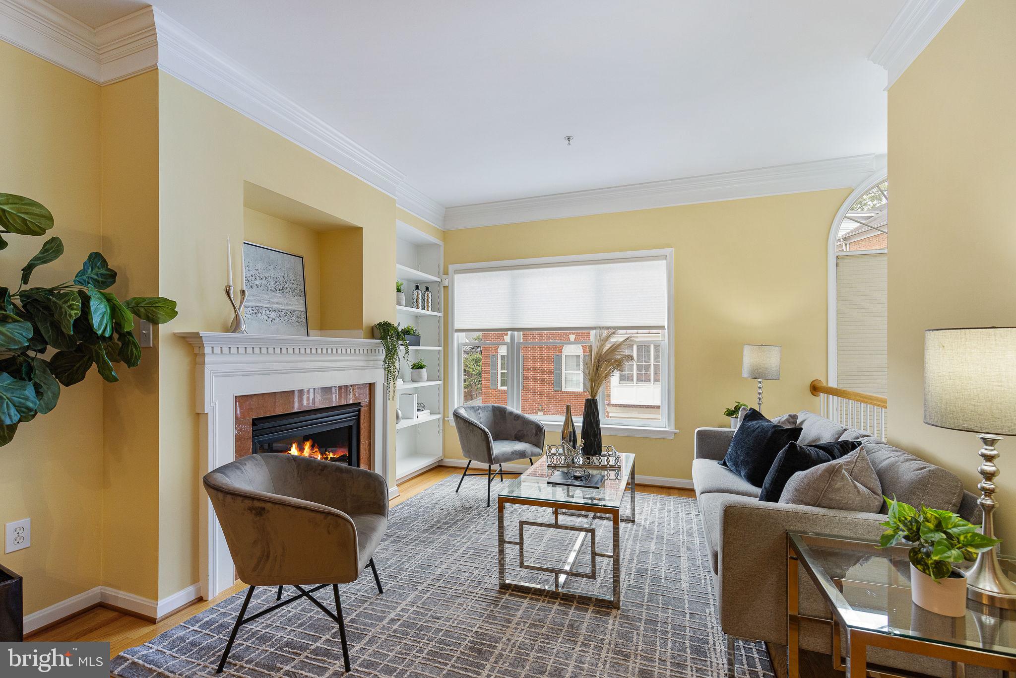 4120 21st Road North Arlington, VA 22207 - Photo 3 of 35 Living room with gas fireplace