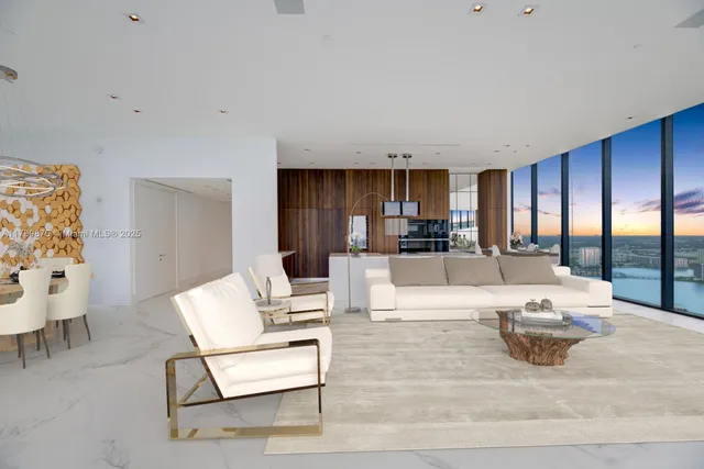 a living room with furniture