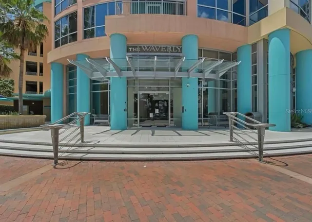 front view of a building with a porch
