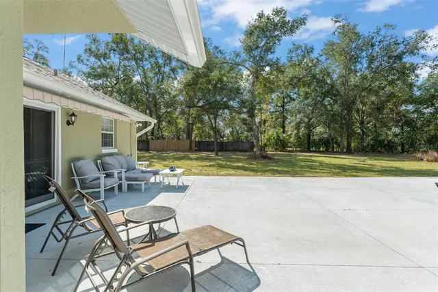 a view of a lake from a yard