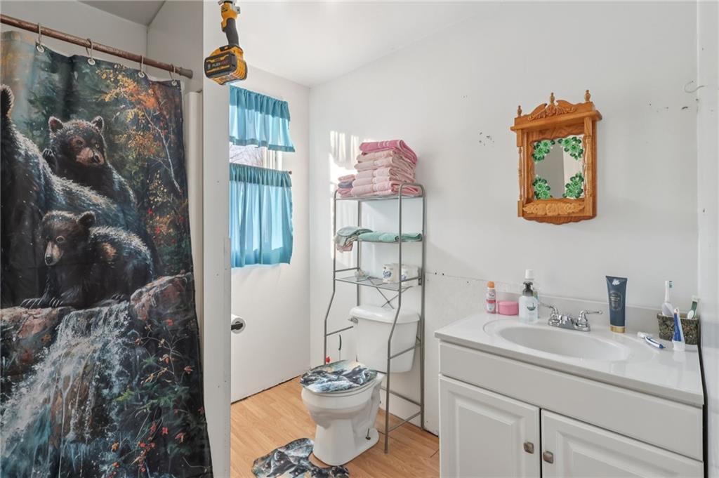 2753 Hemlock Lake Road Rossiter, PA 15772 - Photo 24 of 50 a bathroom with a sink mirror and toilet