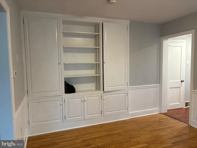 a view of an empty walk in closet