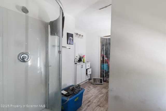 a room with furniture and storage