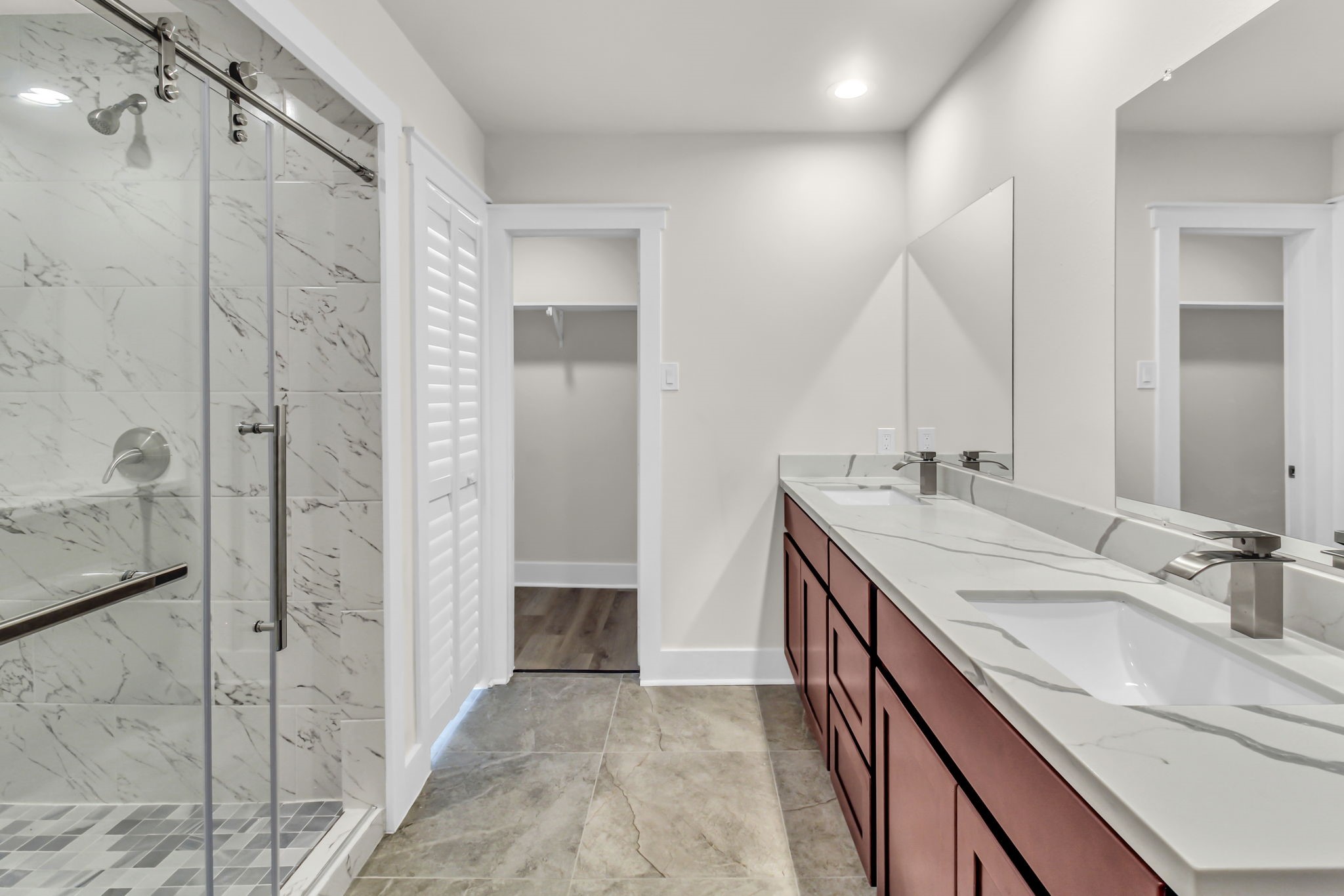 11630 Sagewillow Lane Houston, TX 77089 - Photo 15 of 25 a bathroom with a granite countertop sink mirror and double