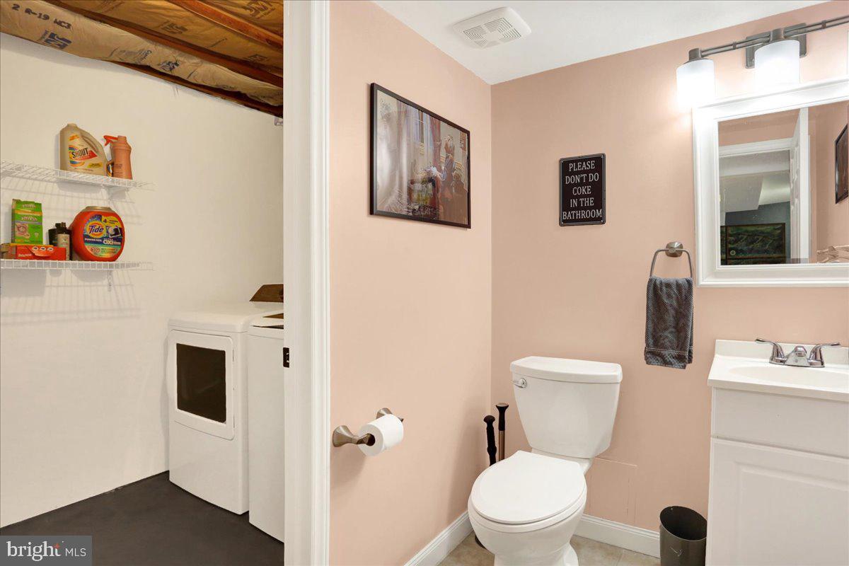 919 Philadelphia Avenue Reading, PA 19607 - Photo 23 of 37 a white toilet sitting next to a bathroom sink and vanity