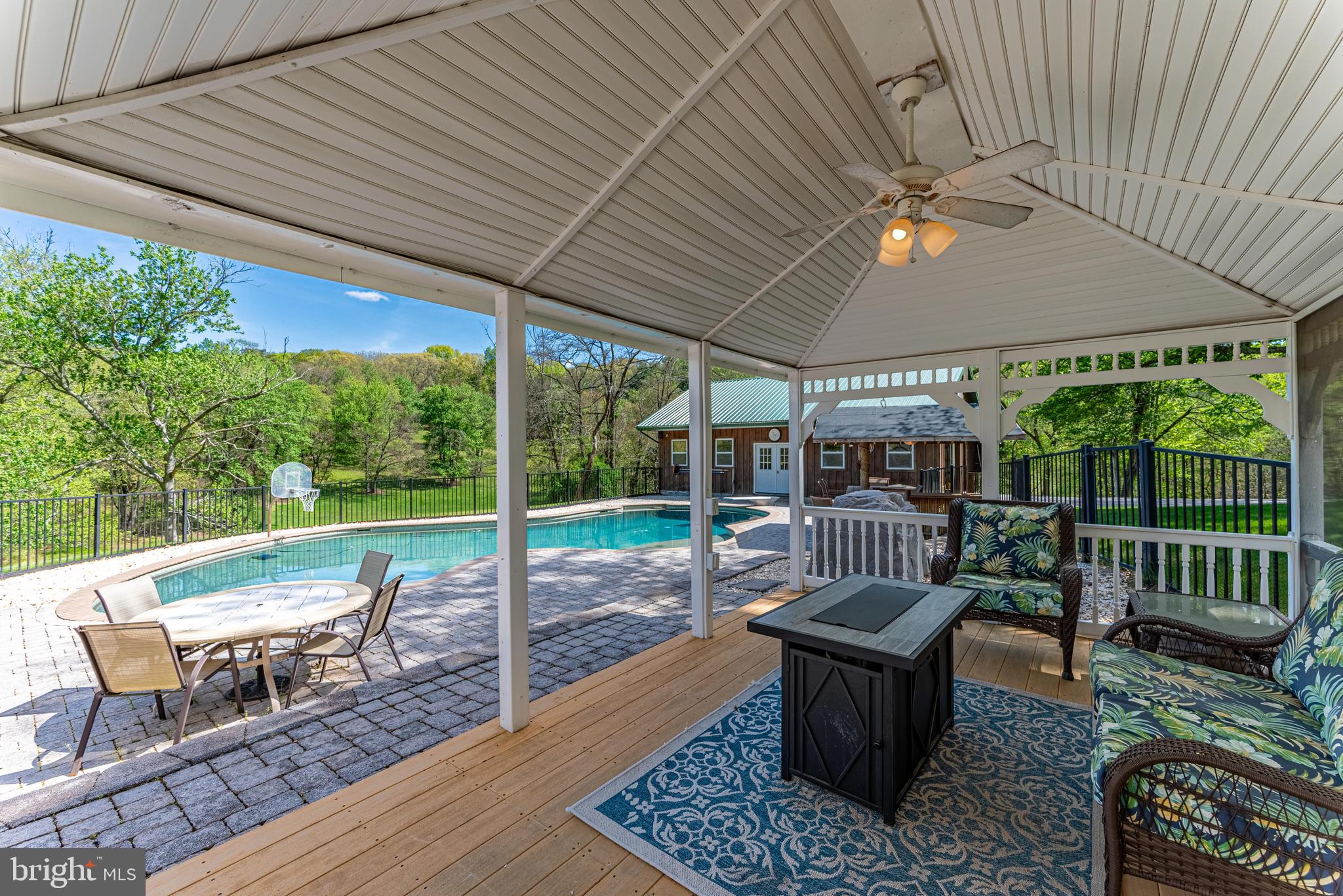 20413 Gore Mill Road Freeland, MD 21053 - Photo 21 of 35 a view of a patio with a table chairs and a backyard