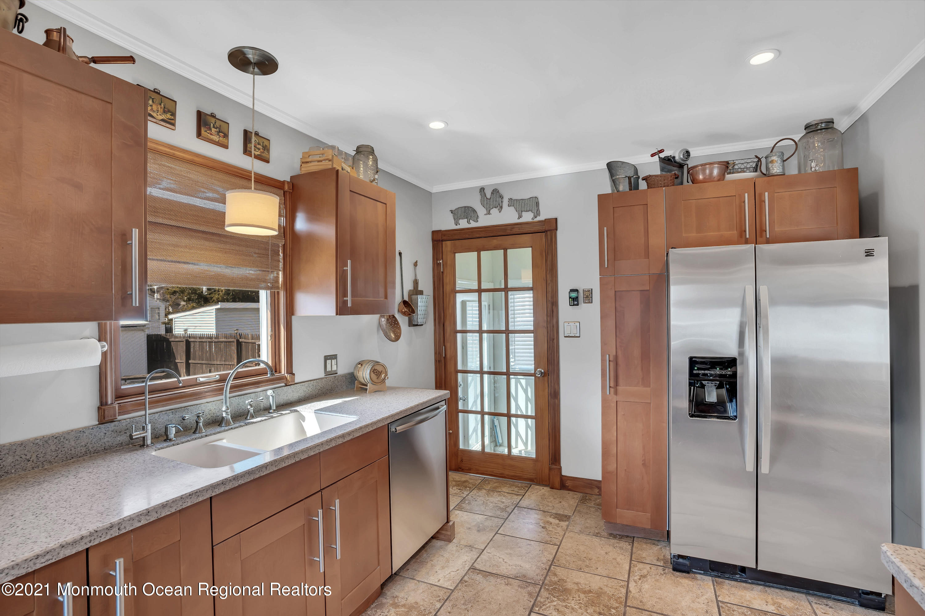 212 Oakhurst Road Oakhurst, NJ 07755 - Photo 14 of 35 a kitchen with stainless steel appliances granite countertop a refrigerator and a sink