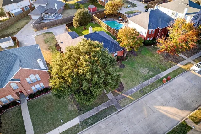 an aerial view of a house