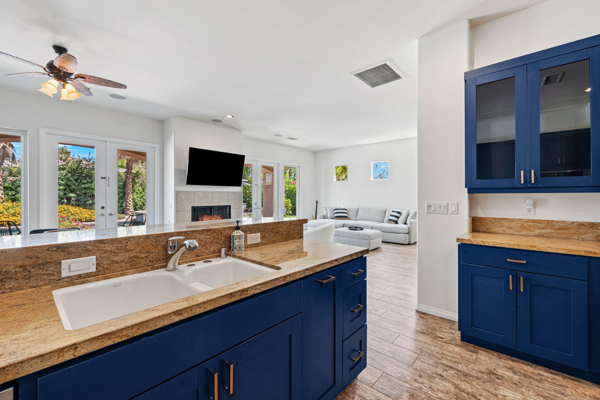 32 Calais Circle Rancho Mirage, CA 92270 - Photo 15 of 56 a bathroom with a sink double vanity granite and a mirror