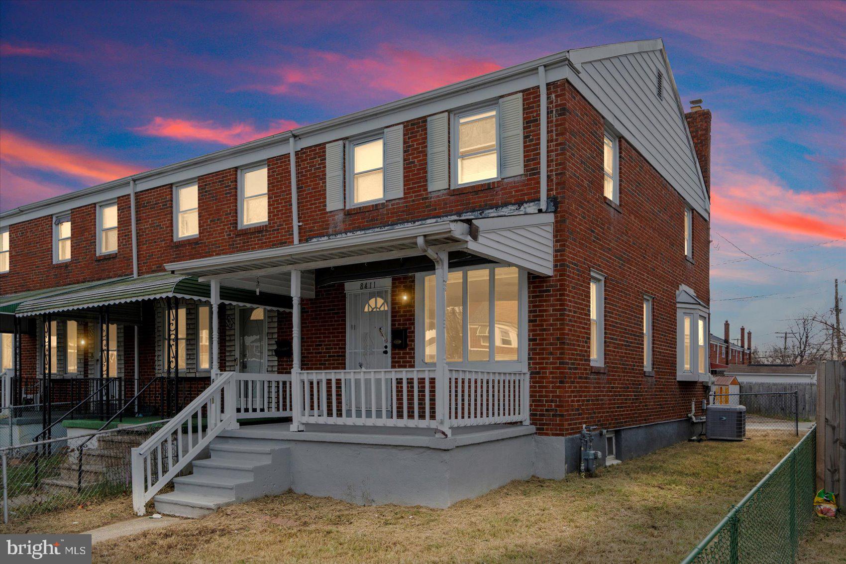 a view of a house with a porch