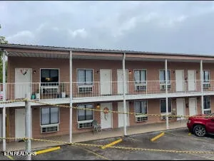 a front view of a building with street