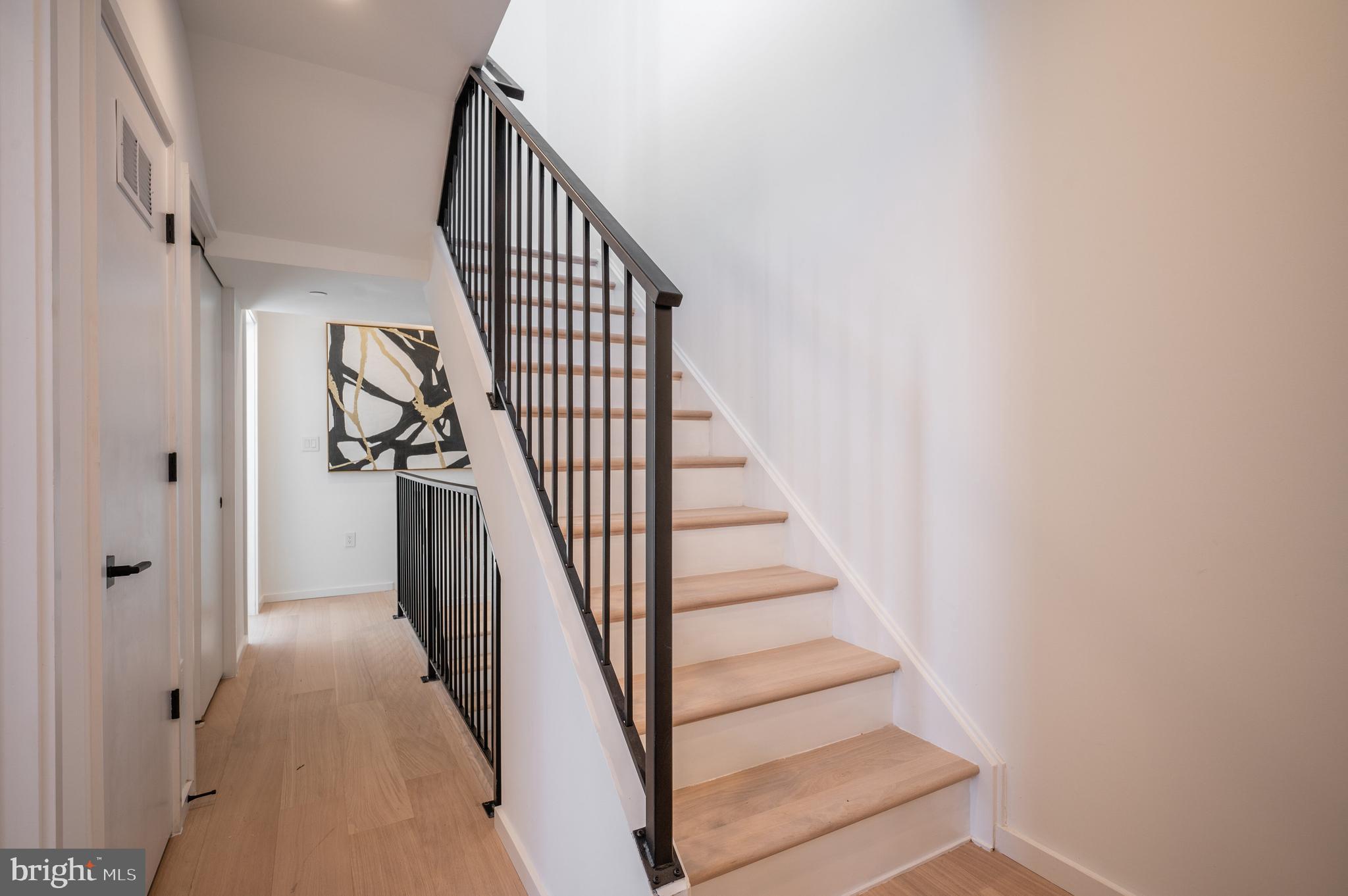 424 M Street Northwest, Unit 8 Washington, DC 20001 - Photo 22 of 27 a view of staircase with wooden floor and white walls