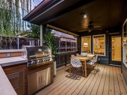 a outdoor space with seating